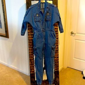 Cargo denim jumpsuit